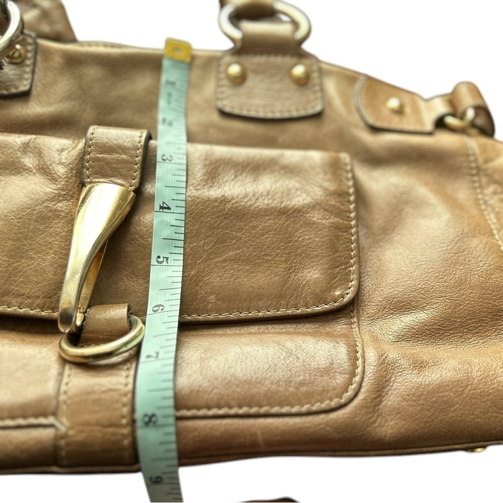 Barr + Barr Women's Brown Leather Shoulder Bag w/ Pockets & Quotes Lining - Picture 5 of 16